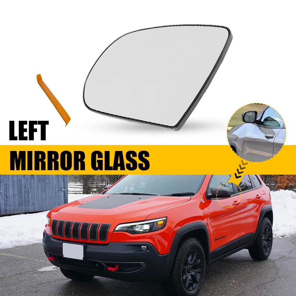 Driver Left Side Mirror Glass Non-Heated 68228911AA for Jeep Cherokee (2014–2023)