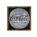 Coca Cola "Drink in Bottles" Sign - Gray Inverse Framed Design 13" x 13"