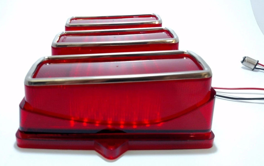 LED Tail Lights with Brake Lamps and Stainless Trim for 1969 Ford Mustang
