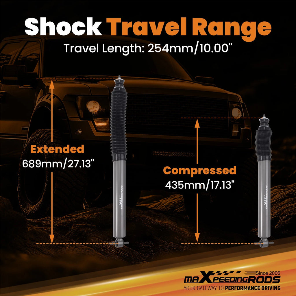2 Rear Shock Absorbers for Chevy GMC S10 S15 (1982–2005) w/Dust Cover