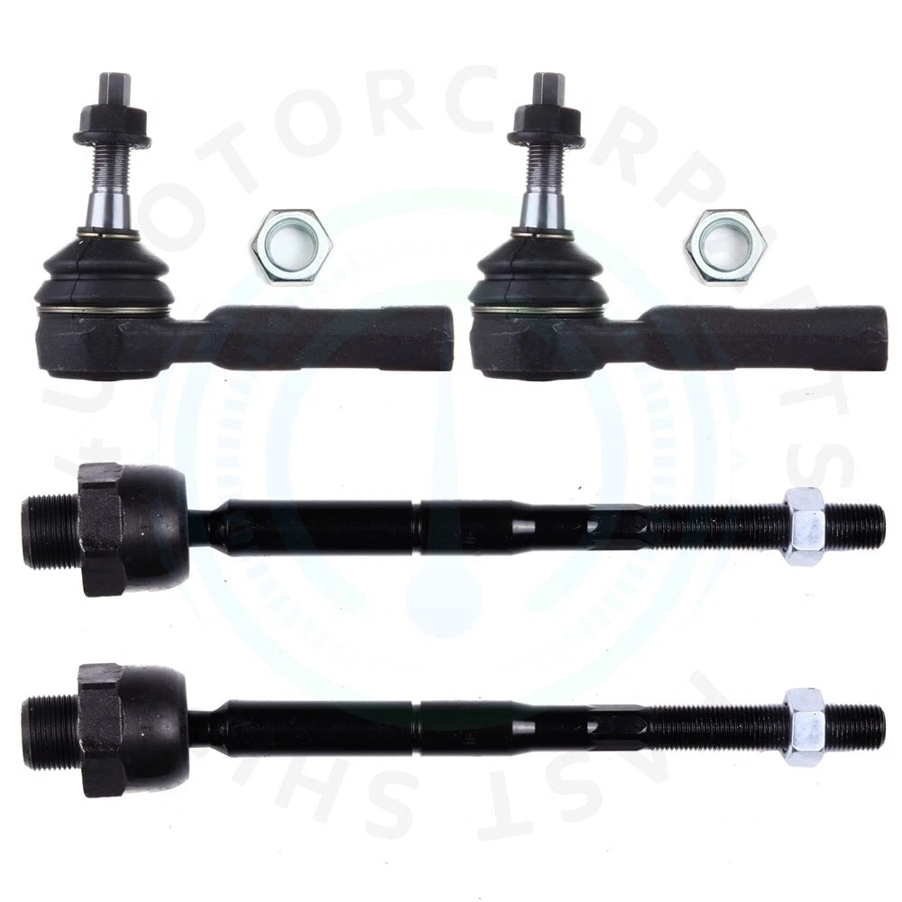 Set of 4 Front Inner & Outer Tie Rod Ends for Dodge Dakota (2005–2011)
