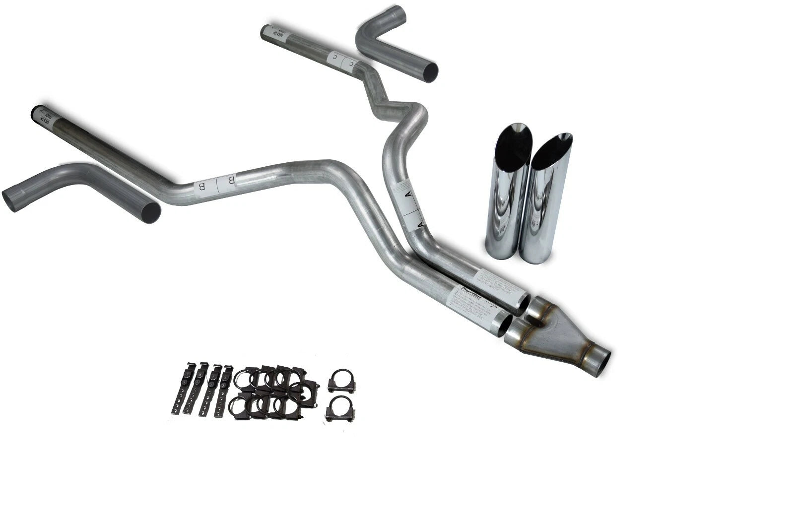 3" Dual Exhaust Kit for Chevy GMC 1500 (2015–2018) - Side Exit, Slash Tips