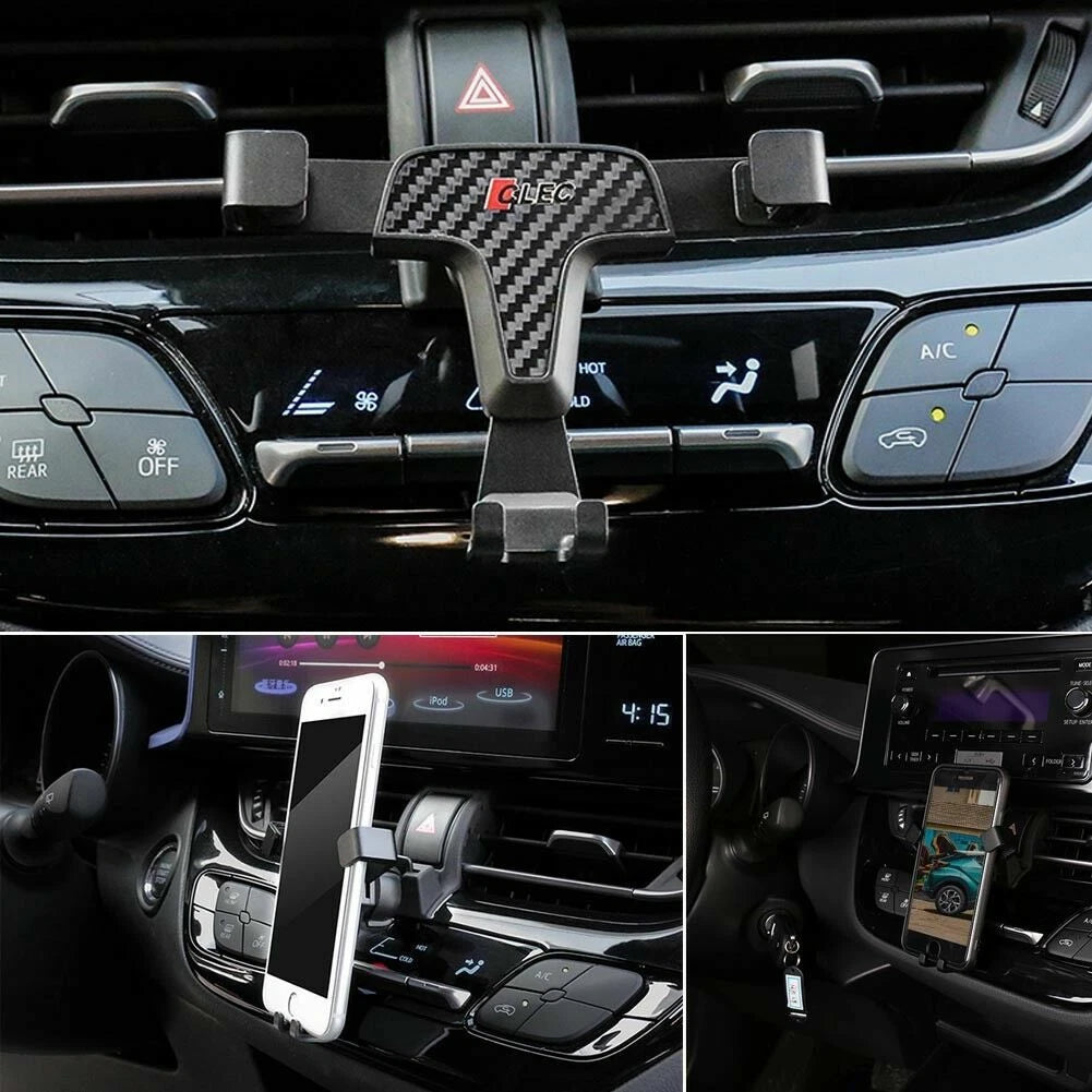 Carbon Fiber Style Phone Mount Holder for Toyota CH-R (2018–Present)