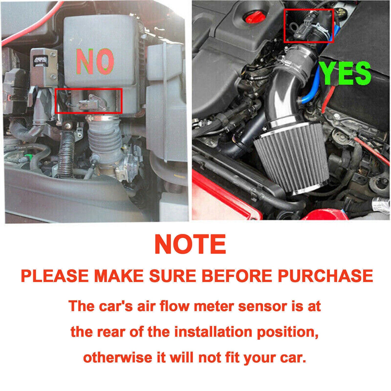 3" Cold Air Intake Filter Induction Kit for Universal Cars (76mm)
