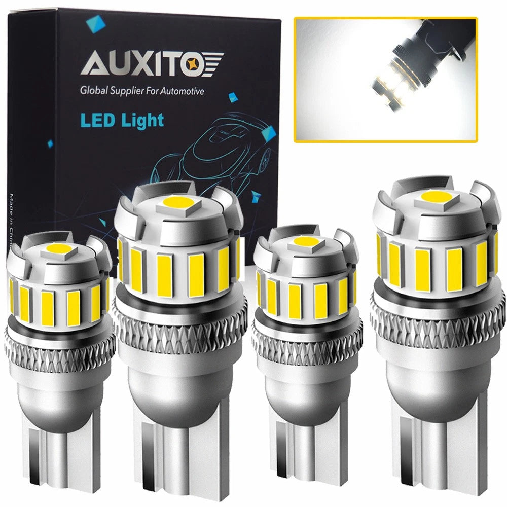 Set of 4 T10 194 168 W5W 12V LED Wedge Light Bulbs - CANBUS Error Free