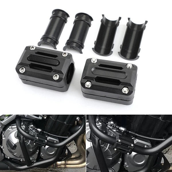 2x 25mm Engine Frame Bar Protection Crash Slider Pad for Motorcycle