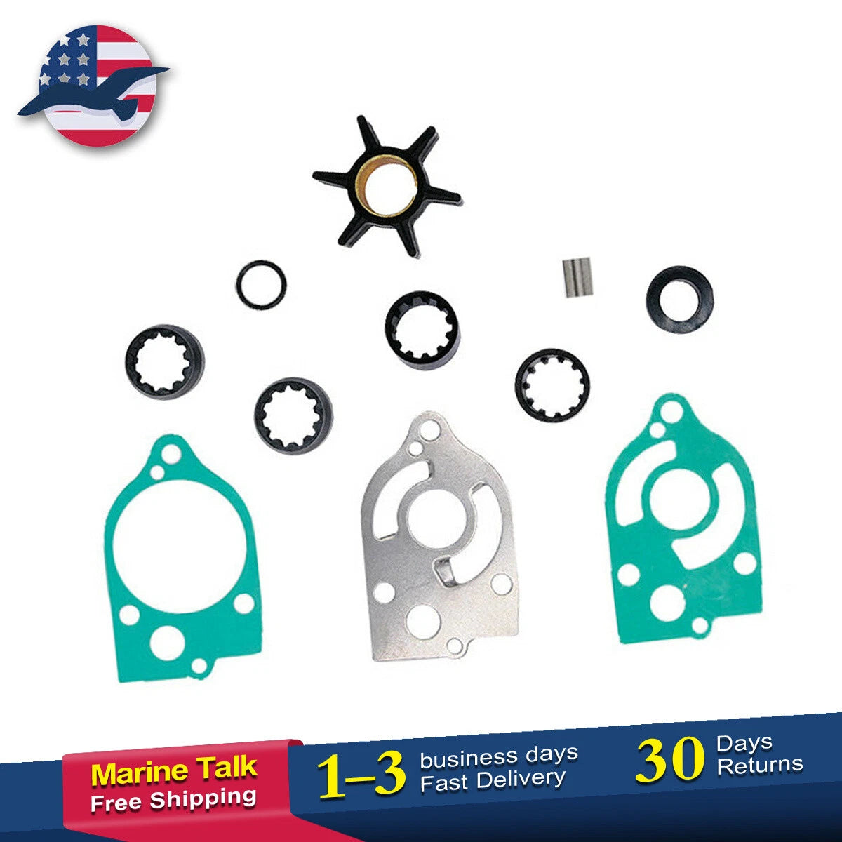 Water Pump Impeller Kit for Mercury 30-70 HP (47-89983Q1, Sierra 18-3007)