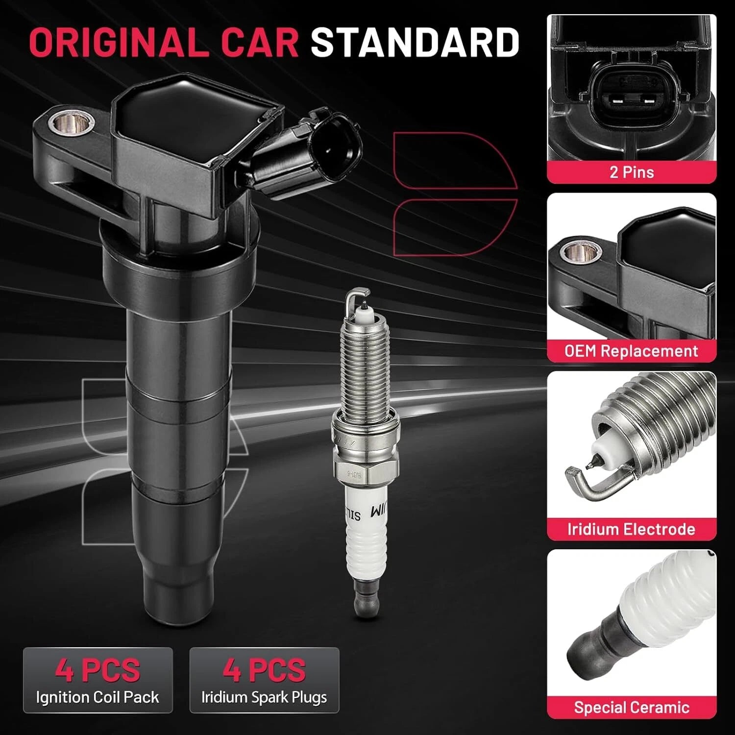 Ignition Coils & Spark Plugs for Hyundai Sonata Genesis Coupe Optima (2011–2019)