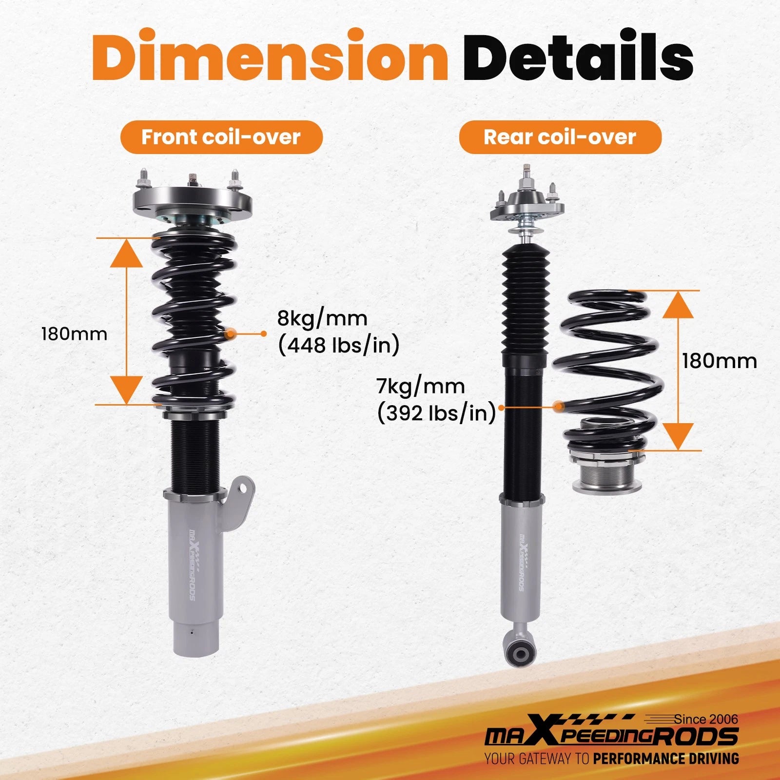 Coilovers 24 Click Damper for BMW E46 325i 330i (1998–2006)