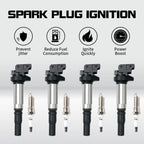 Set of 4 Ignition Coils + 4 Iridium Spark Plugs for Mini Cooper (2007–2013) UF598