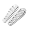 2X Silver Universal Car Decorative Air Flow Intake Hood Scoop Vent Cover