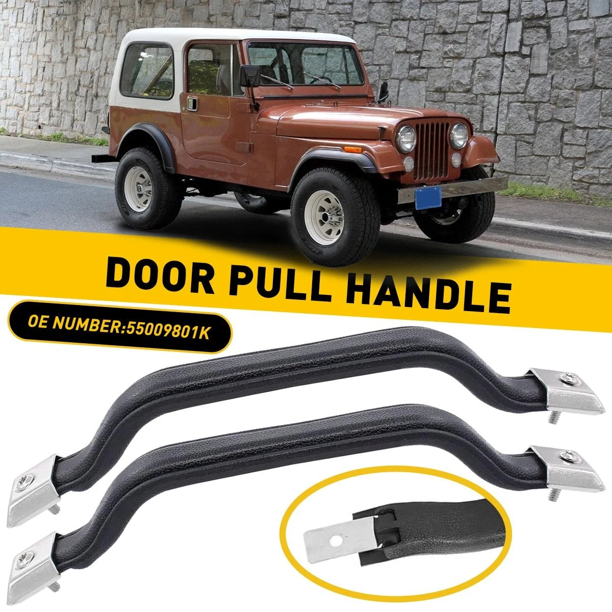 Interior Door Pull Handle Set Pair for Jeep Wrangler YJ (1987–1995)