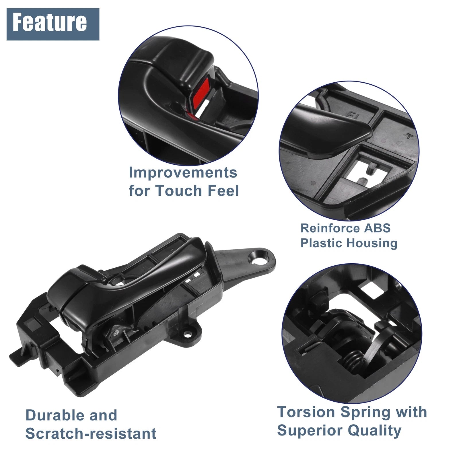 Front Left Interior Door Handle for Hyundai Sonata (2009–2010) No. 82610-3K520-HZ