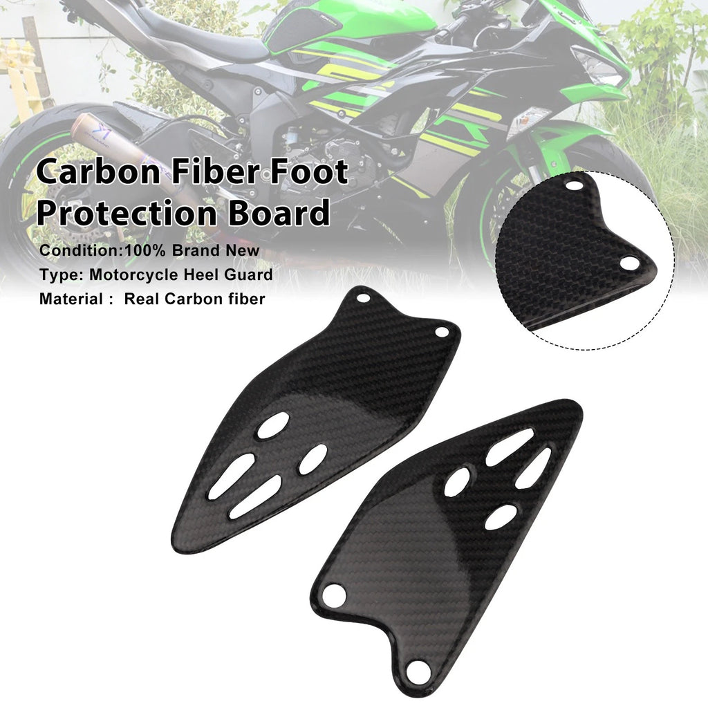 Real Carbon Fiber Foot Protection Board for Kawasaki ZX-6R 636 (2019–2025)