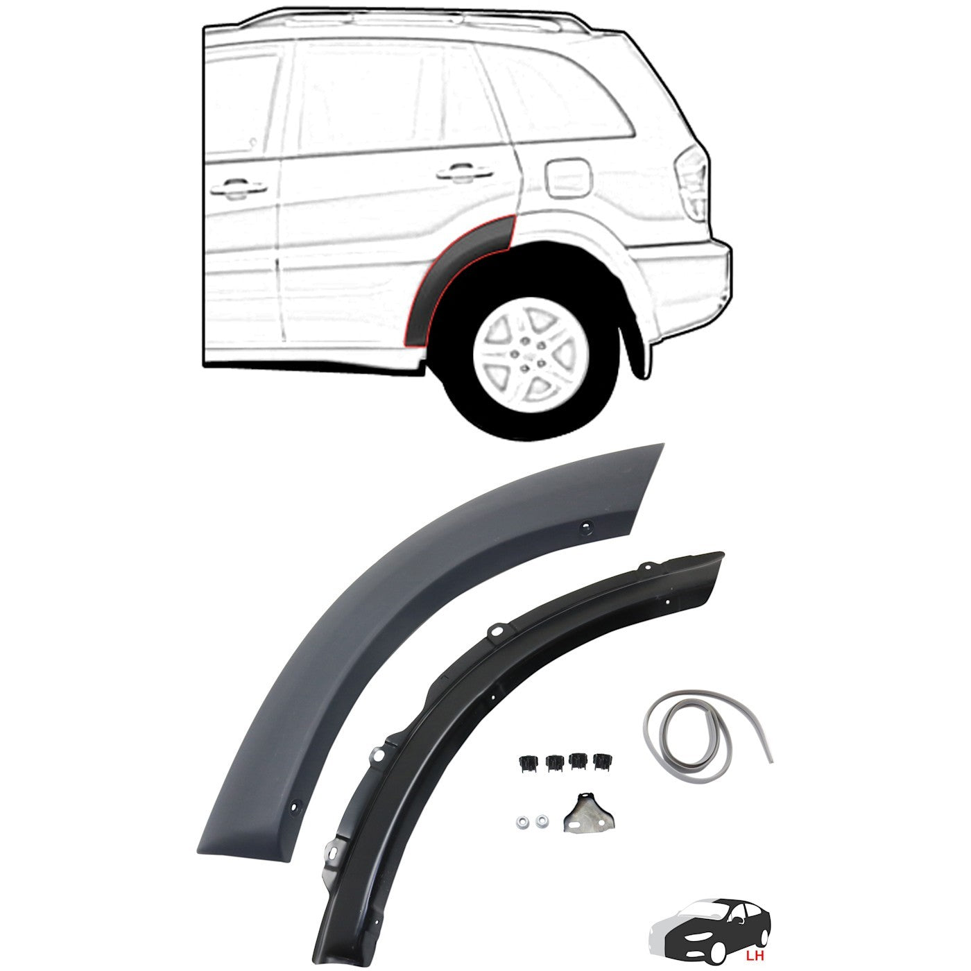 Rear Driver Side Fender Trim for Toyota RAV4 (2001–2005)