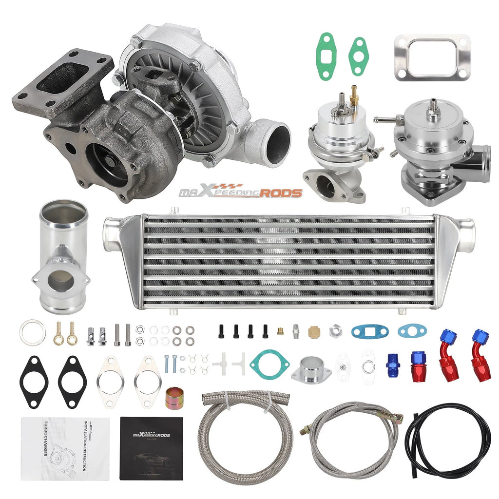 T3/T4 Turbocharger Kit with Intercooler, Wastegate & Oil Line for Universal