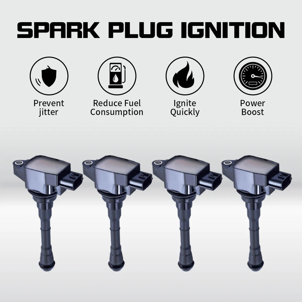 Set of 4 Ignition Coils for Nissan Sentra Juke Rogue Sport (2011–2019) GN10614 UF659