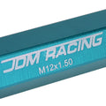 Set of 20 Open End M12x1.5 90mm Tall Sky Blue Aluminum Lug Nuts + Adapter