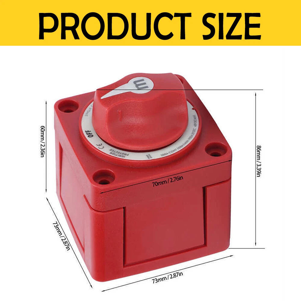 On-Off Battery Man Knob Switch for Marine Red 6006 m-Series (2-Position)