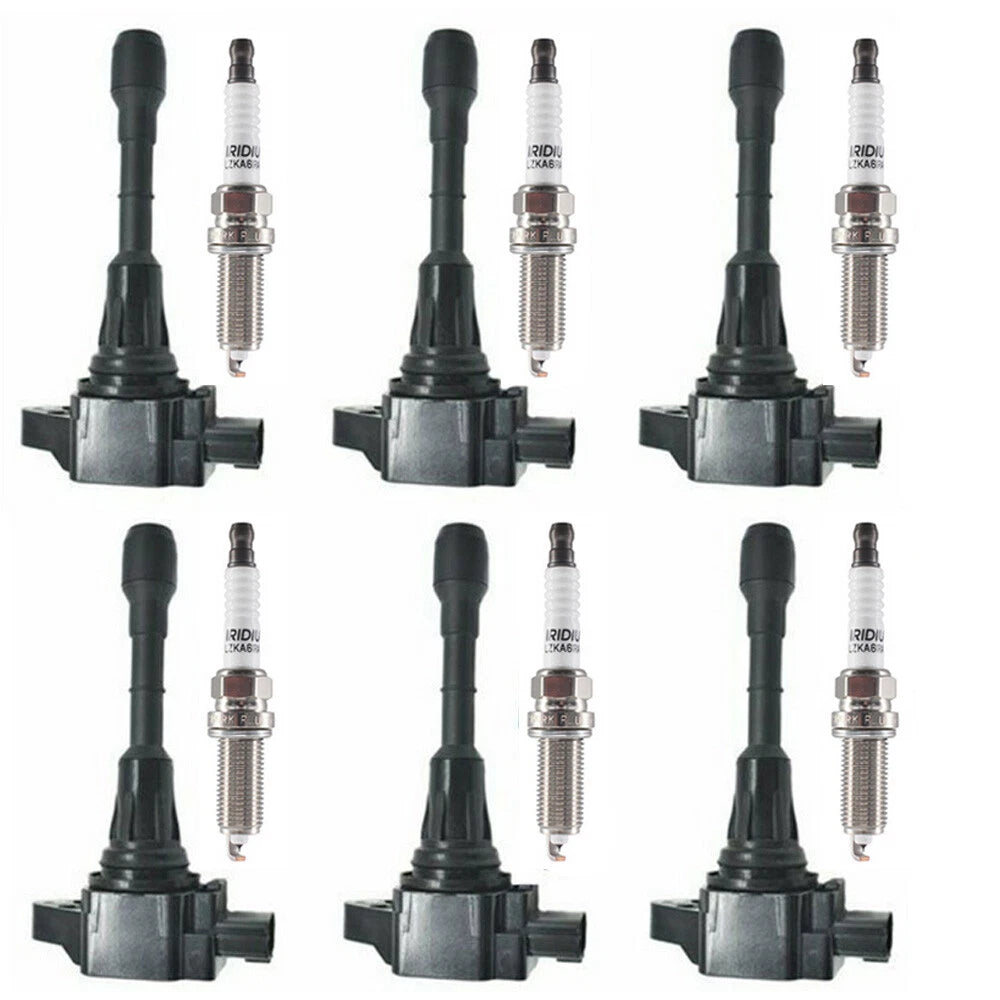 Set of 6 Ignition Coils + 6 Spark Plugs for Nissan Pathfinder (2013–2019) 22448JA11C UF550