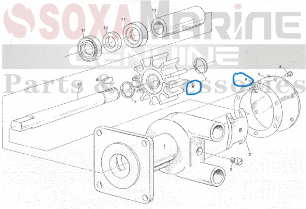 Impeller Kit for Westerbeke Marine Generator (33112, Sierra 23-3302)