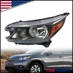 Halogen Left Driver Side Headlight for Honda CR-V (2012–2014)