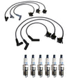 Denso 8mm Wire Set & 6 Double Platinum Spark Plugs for Ford Mazda 3.0L