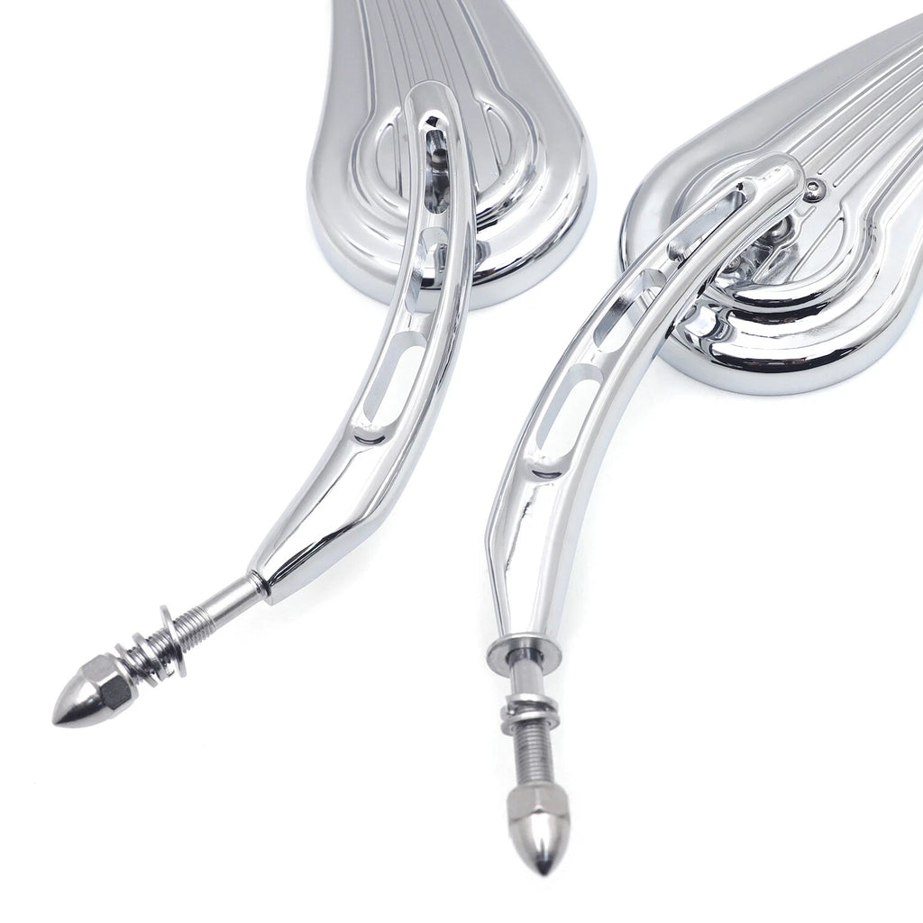 Chrome Raindrop Side Mirrors for Harley Iron 883 1200 (2009–2023)