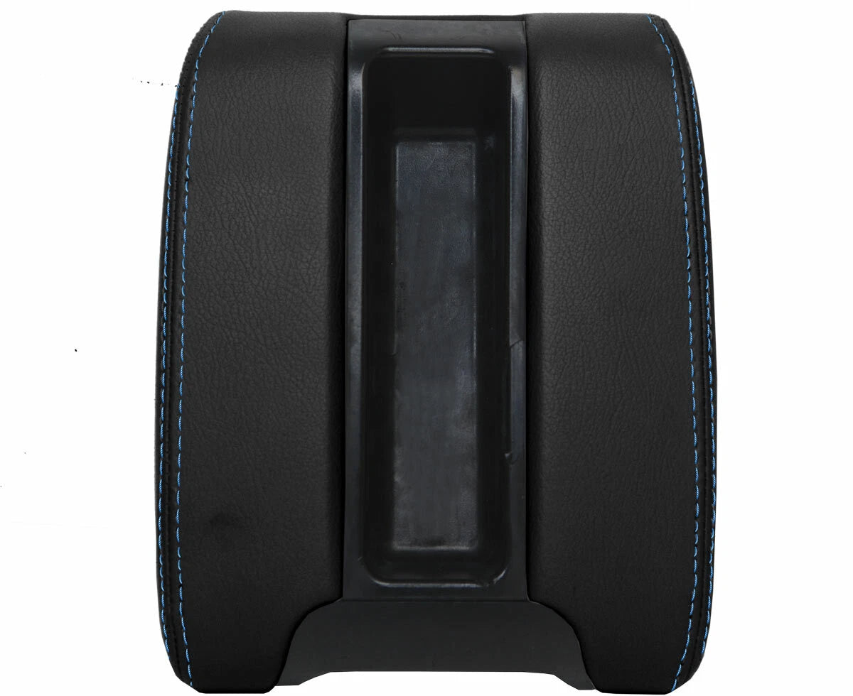 Leather Center Console Lid Armrest Cover for BMW E39 (1997–2003) Blue Stitch