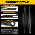 Rear Windshield Wiper Arm and Blade Set for Toyota Sienna (2011–2021)