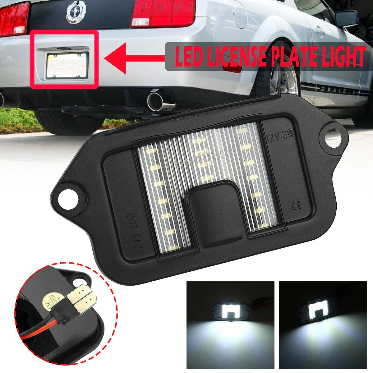 License Plate Light Lamp / 18 SMD LED for Ford Mustang (2005–2009)