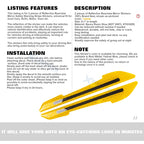 Reflective Safety Side Mirror Cap Film Stickers for Universal Fit (2X)