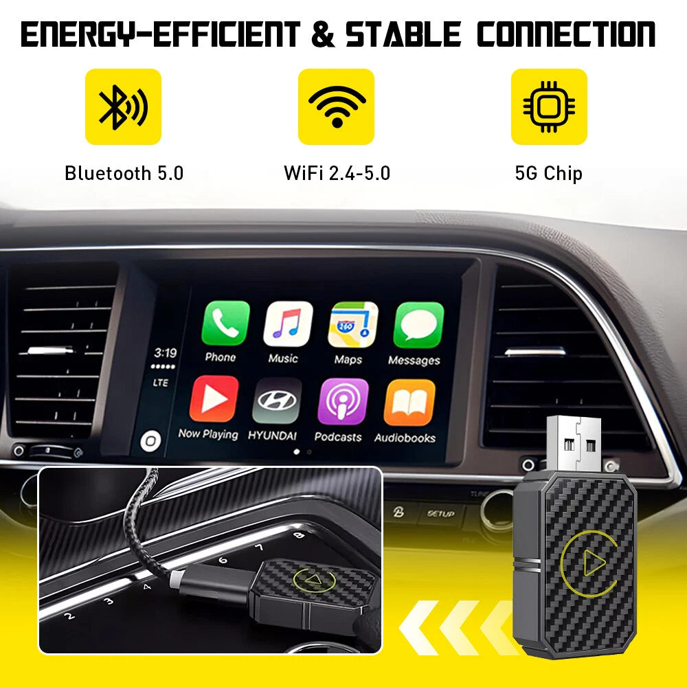 Wireless CarPlay Adapter for Mini (Plug & Play, Low Latency)