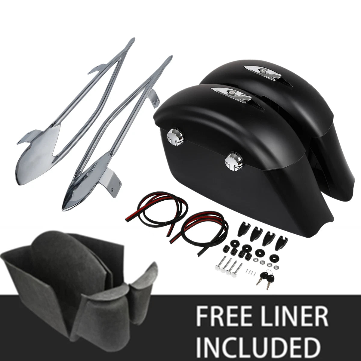 Saddlebag Electronic Latch Protector Rails for Indian Chieftain (2014–2018)