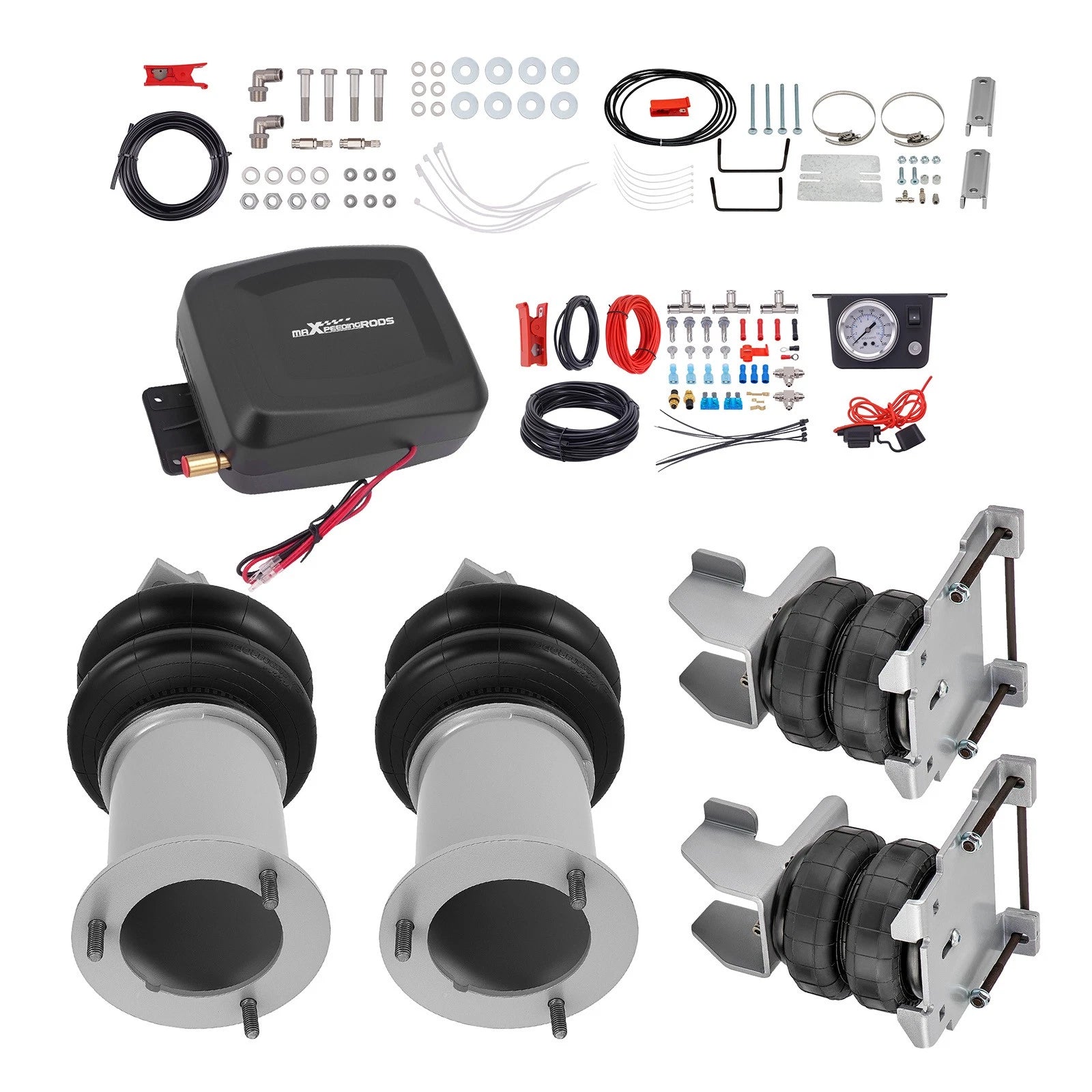 Set of 2 Air Spring Bags with Brackets + Air Controller for Silverado 1500 (2007–2018)