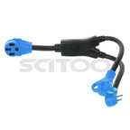 RV Power Cord Adapter Y Split 50 Amp Female to 30 Amp & 15 Amp Male