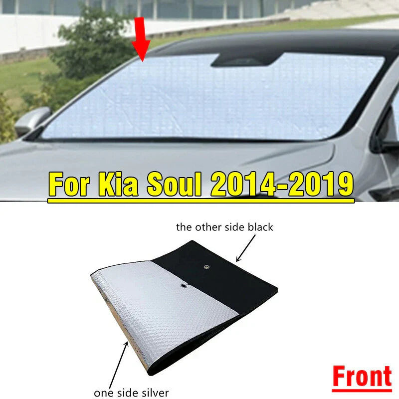 Front Windshield Interior Privacy Thick Sunshade Cover for Kia Soul (2014–2019)