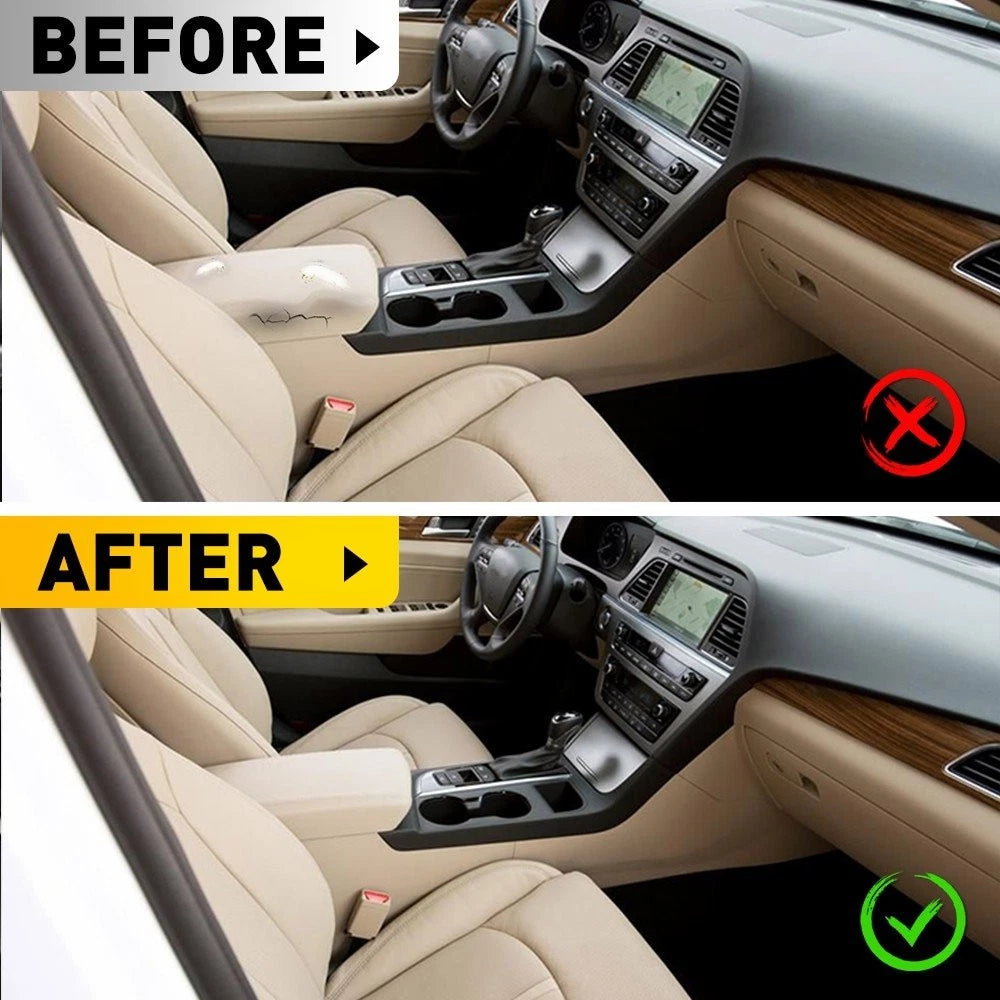 Leather Center Console Cover for Hyundai Sonata (2015–2019) Beige