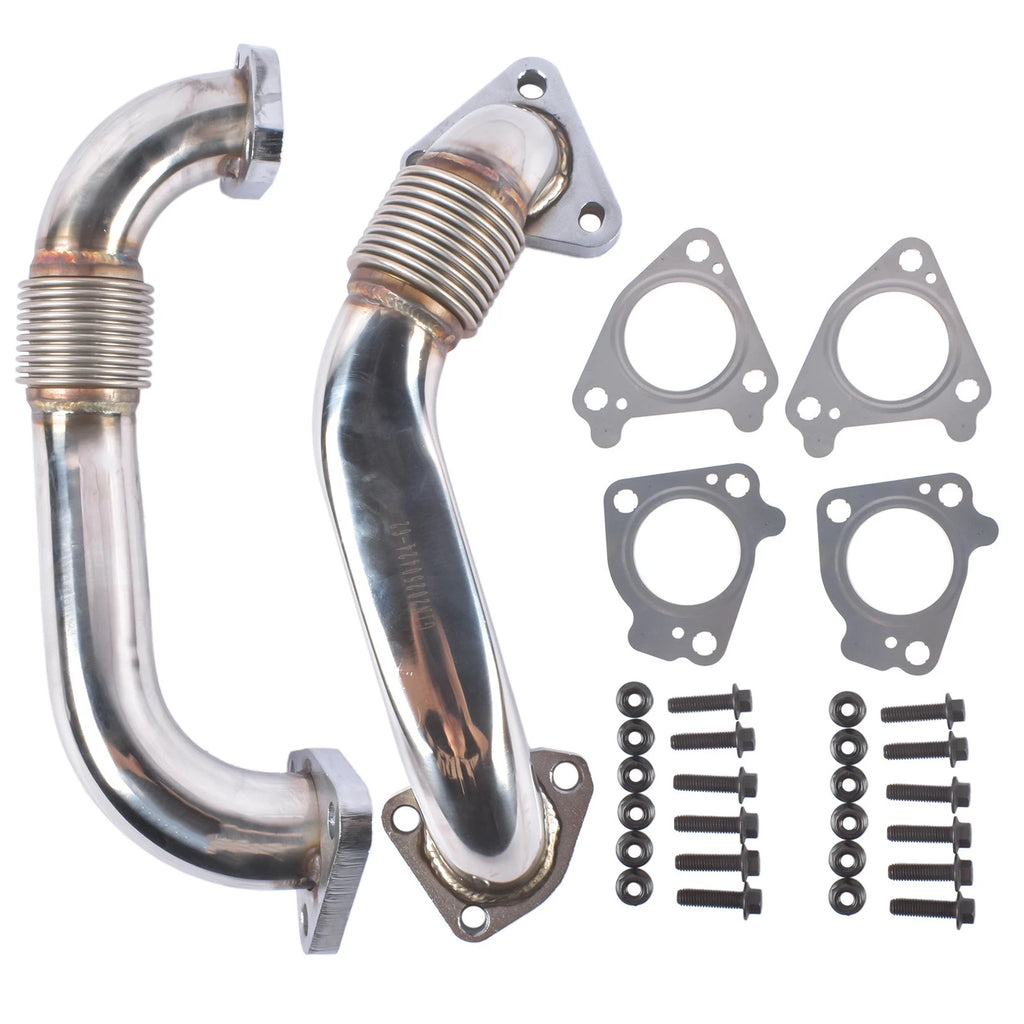 2Pcs Up Pipes Kit with Gaskets for GMC Sierra, Chevy Silverado 3500 (2001–2004)