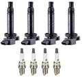 Set of 4 Ignition Coils & Spark Plugs for Toyota Highlander RAV4 (2001–2007)