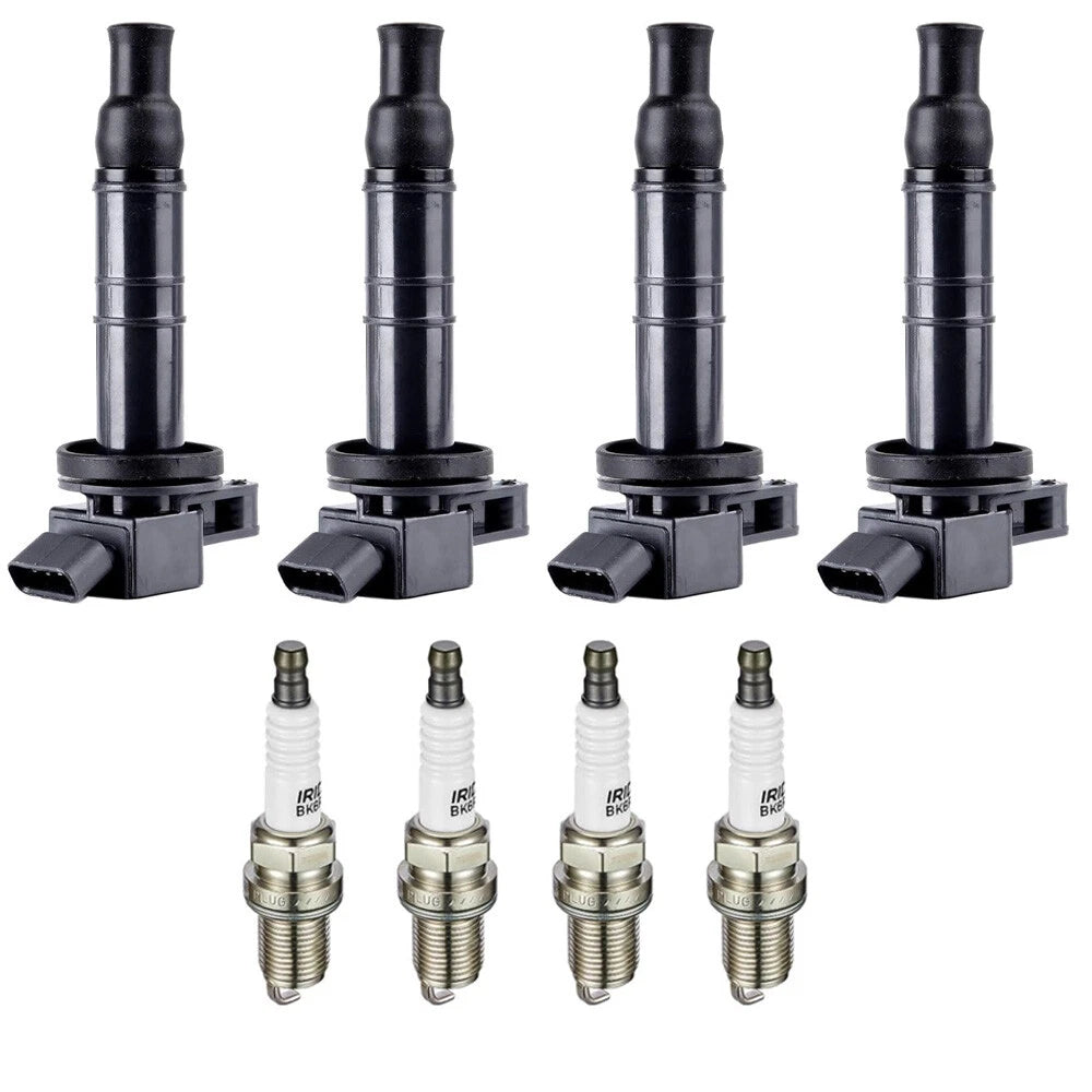 Set of 4 Ignition Coils & Spark Plugs for Toyota Highlander RAV4 (2001–2007)