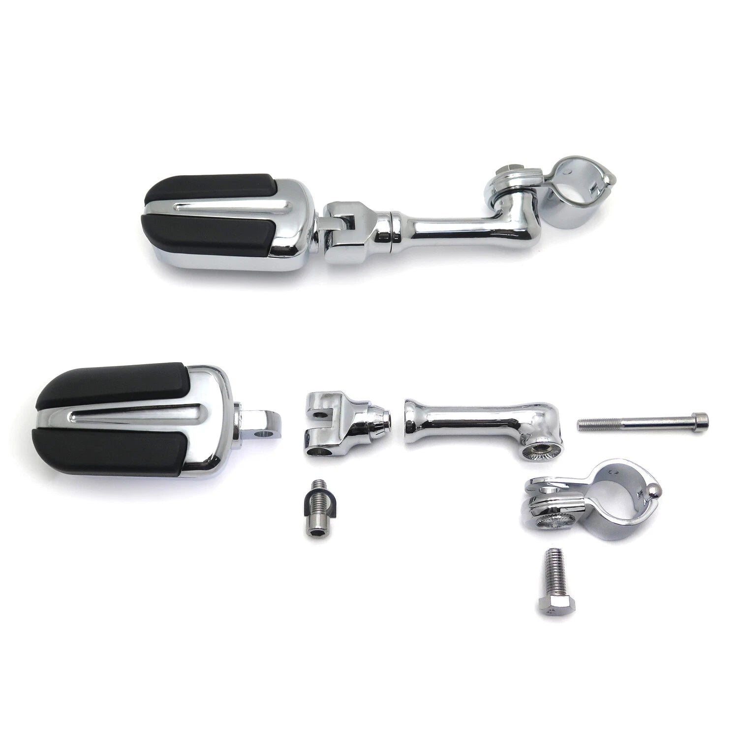 Chrome Slipstream 4.5" Long Footpegs 1-1/4" for Yamaha Road Star Warrior (2002–2009)
