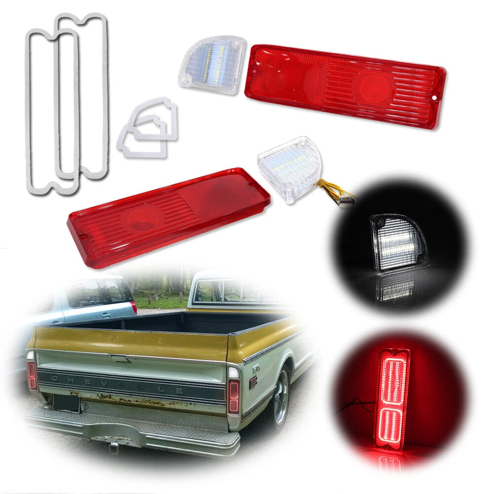 Set of 4 LED Tail Brake Backup Reverse Lights for Chevy GMC Pickup Truck