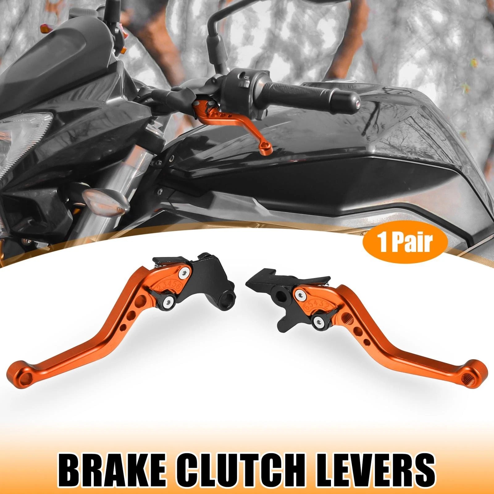 Brake Clutch Lever Set for Honda CBR300R (2014–2019) Orange Aluminum Alloy