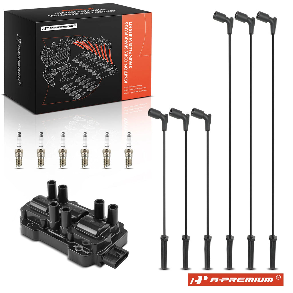 Ignition Coil & Spark Plugs Set for Chevy Pontiac 