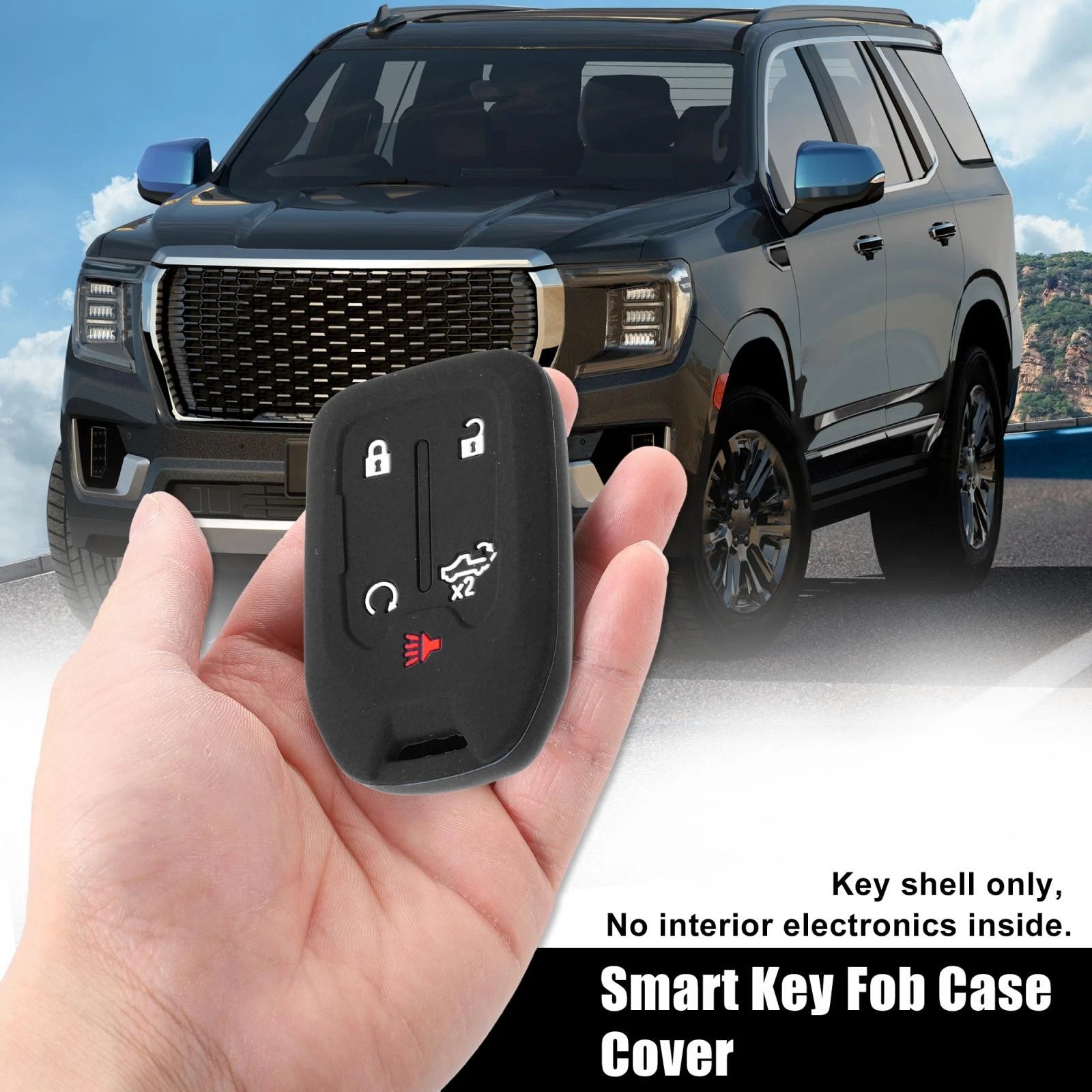 2X Silicone Smart Key Fob Case Cover for Chevrolet Silverado (2019–2022)