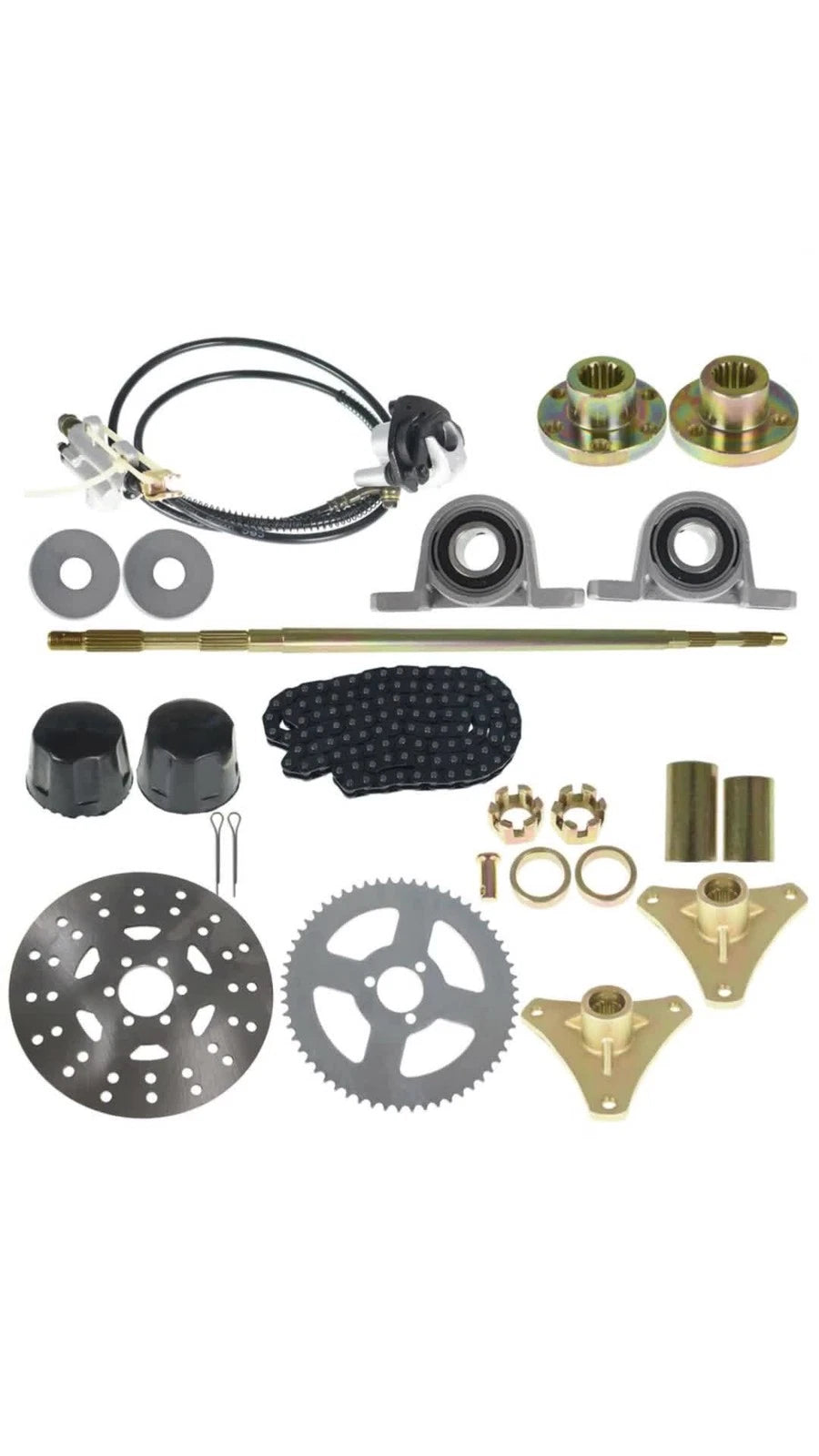 29in Rear Live Axle Kit with Brake Assembly & Sprocket Hub for Go Kart ATV