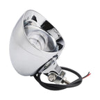 Beam Headlight Fog Lamp for Motorcycle Racer Bobber Chopper (Custom Chrome)
