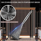 304 Stainless Steel Scrub Brush for Cookware (Long Handle)