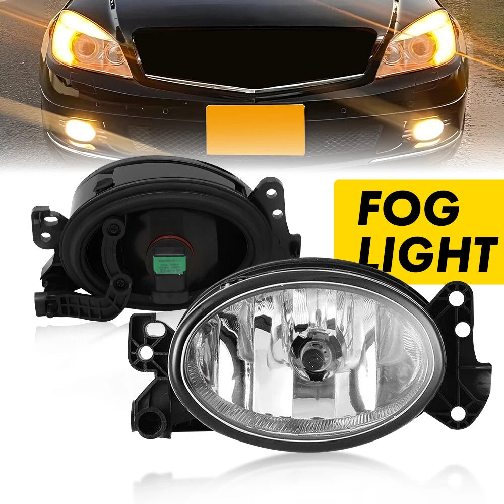 Clear Lens Bumper Fog Lights for Mercedes Benz C230 (2003–2009)